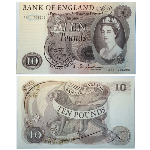 362 - Bank of England (3) Ten Pounds J.Q. Hollom, 21st February 1964, prefix A11, (Dugg. B299); J.S. Fford... 