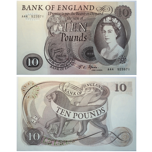 362 - Bank of England (3) Ten Pounds J.Q. Hollom, 21st February 1964, prefix A11, (Dugg. B299); J.S. Fford... 