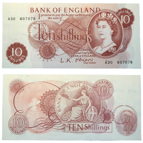 363 - Bank of England (8) One Pounds and Ten Shillings L. K. O'Brien (2), One Pound and Ten Shillings, fir... 