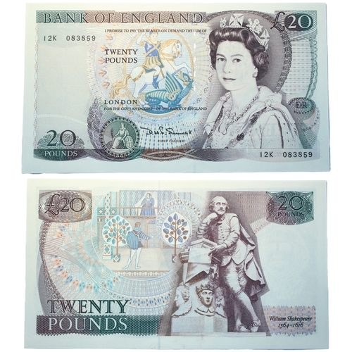 367 - Bank of England (2) Twenty Pounds D.H.F. Somerset, and G.M. Gill, prefixes 12K last series and 06S, ... 