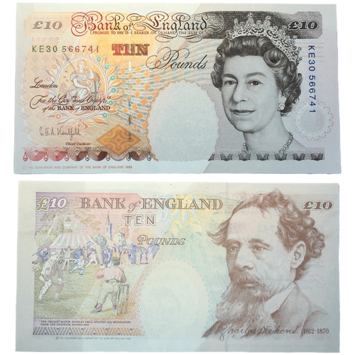 370 - Bank of England (7) Ten Pounds and Five Pounds G.M. Gill, Five Pounds, prefix A01 first run, (Dugg. ... 