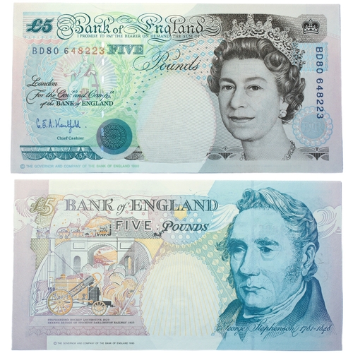 370 - Bank of England (7) Ten Pounds and Five Pounds G.M. Gill, Five Pounds, prefix A01 first run, (Dugg. ... 
