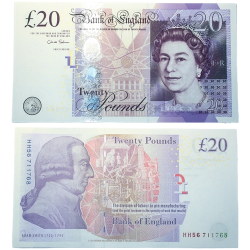 374 - Bank of England (5) Twenty pounds Merlyn Lowther, Andrew Bailey (2) (Elgar and Smith), Chris Salmon ... 