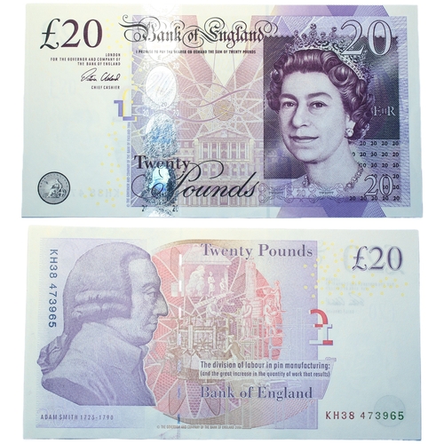 374 - Bank of England (5) Twenty pounds Merlyn Lowther, Andrew Bailey (2) (Elgar and Smith), Chris Salmon ... 
