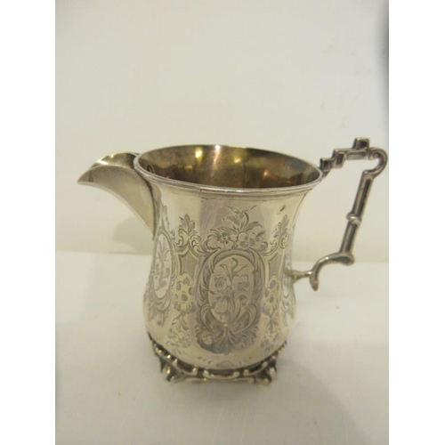 144 - English silver milk jug, London 1852. Makers initials W.H.  7 1/2 troy ozs.