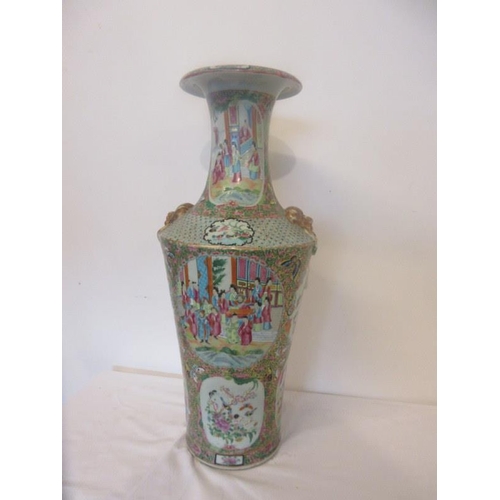 217 - A 19th century Chinese cantonese vase decorated with large panels of figures and lesser panels of fl... 