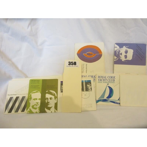 358 - Lot of first day covers - Kevin Barry, Tomas MacCurtain and Terence MacSwiney, Royal Cork Yacht Club... 