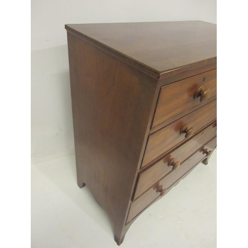 76 - A good antique mahogany chest of two short and three long drawers retaining its original timber hand... 