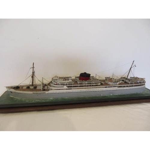 85 - MV Stirling Castle, Fine old ships model cased, bulit at Harland & Wolff, Belfast and launched in 19... 