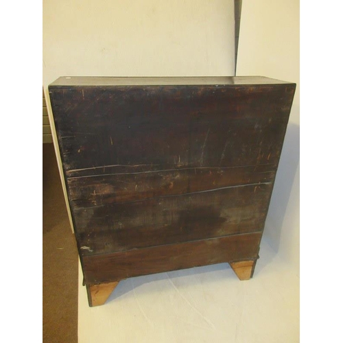 110 - Early Georgian oak writing bureau raised on bracket feet. Width 36