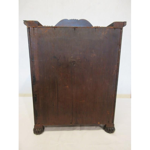 125 - A good antique (Cork) mahogany table top cabinet with fitted interior and raised on turned feet. H. ... 