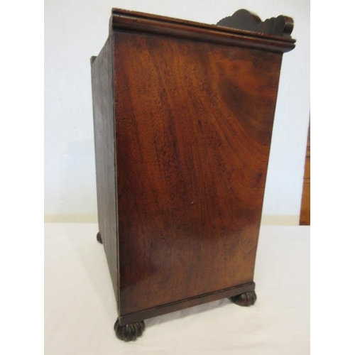 125 - A good antique (Cork) mahogany table top cabinet with fitted interior and raised on turned feet. H. ... 