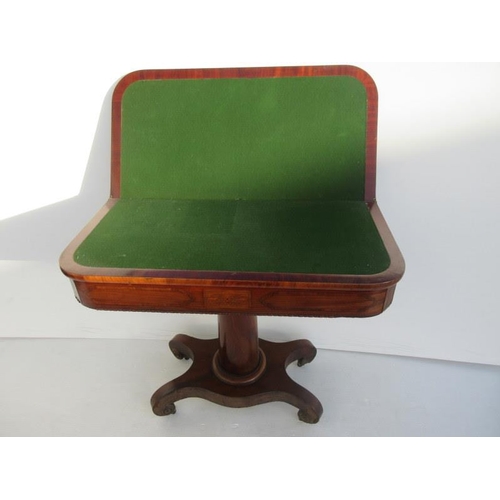 185 - Antique mahogany fold over card table. Circa 1880.