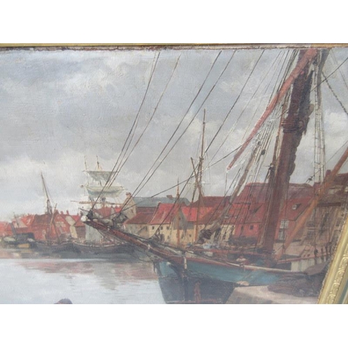 188 - Alfred Johnson,
A Fishing Port,
Oil on canvas,
Signed & dated,
20