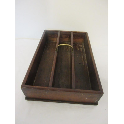 239 - Georgian mahogany cutlery box with brass handle.