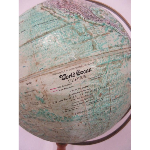 242 - Globe of the World on metal base. (World Ocean Series)