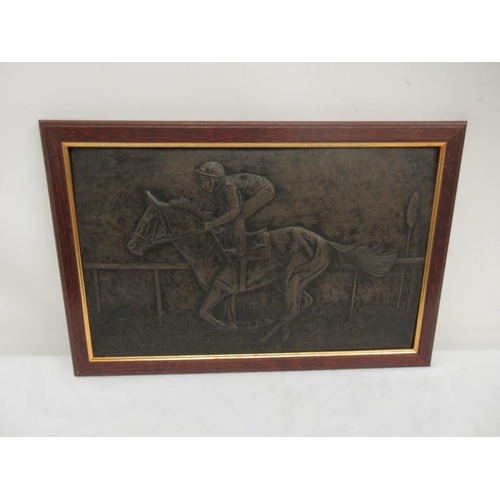 298 - A pair of old framed plated hunting scenes.