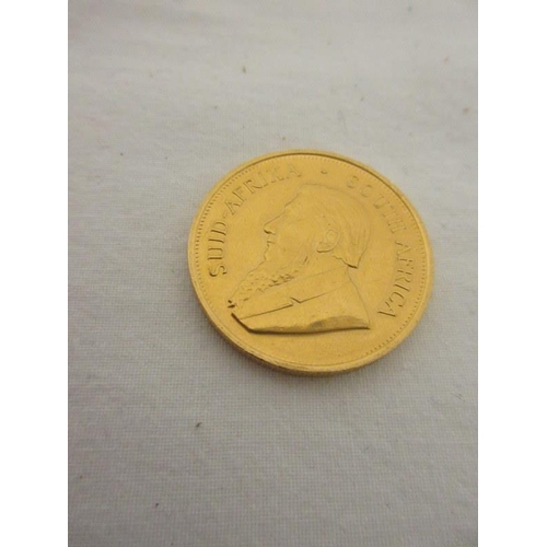 309 - A gold Krugerrand 1974. One ounce fine gold.