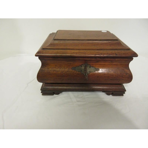 56 - 19th century oak tea caddy box.