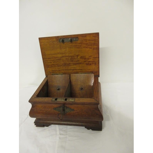 56 - 19th century oak tea caddy box.