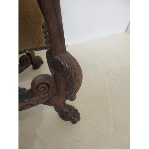 75 - A well carved 19th century walnut throne chair.
Height 51