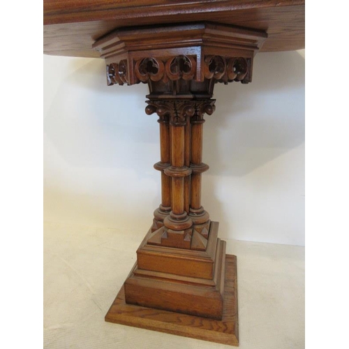 78 - A late Victorian pitch pine church table. Width 42