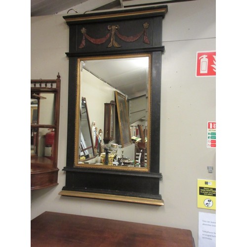 358 - Decorative painted wall mirror. 5ft x 3ft. 
(153cm x 92cm approx.)