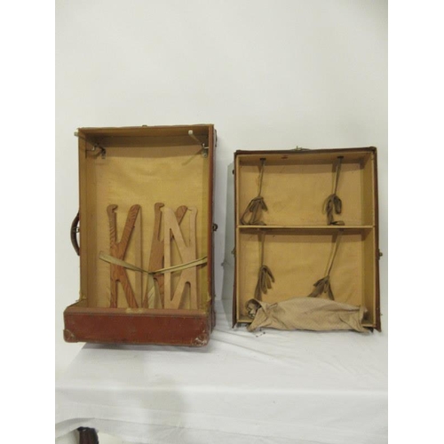 19 - Edwardian leather travelling wardrobe in the form of a suitcase.