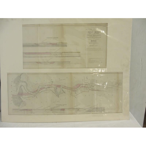 62 - Survey of the River Shannon 1838- Six large mounted maps - The Boyle river and water. (see photos)