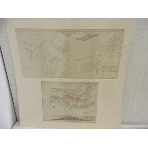 63 - Survey of the river Shannon - Three large mounted maps - Carrick-on-Shannon. (see photos)