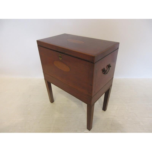 112 - 19th century inlaid mahogany cellarette.