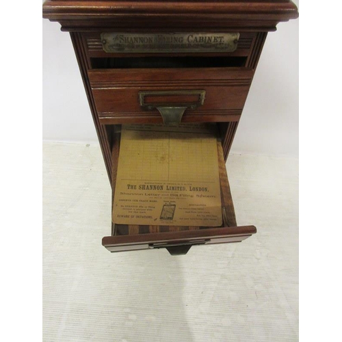 131 - An neat size 19th century Shannon 5 drawer filing cabinet. H. 80cm, D. 40cm, W. 36cm approx.