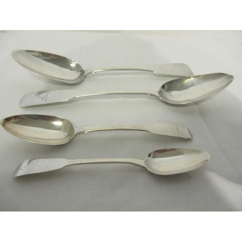 166 - Four Irish silver spoons, two large and two small all by Samuel Neville, Dublin 1811, 1821, 1821, 18... 