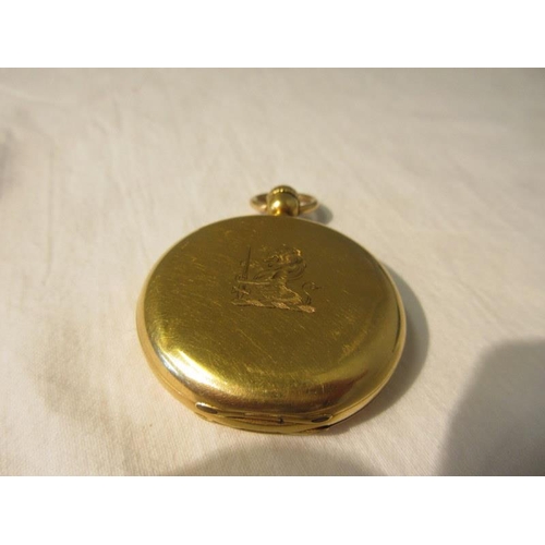 190 - 18ct gold cased Swiss pocket watch, dial and works stamped MOTTU Geneve.