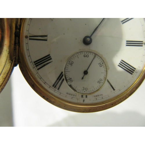 190 - 18ct gold cased Swiss pocket watch, dial and works stamped MOTTU Geneve.