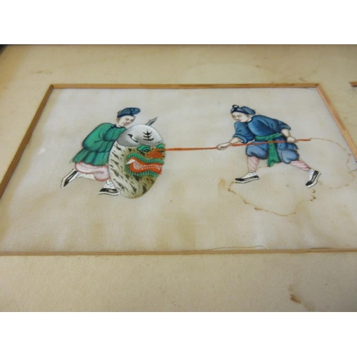 227 - Two Chinese paintings depicting soldiers fighting. (foxing)