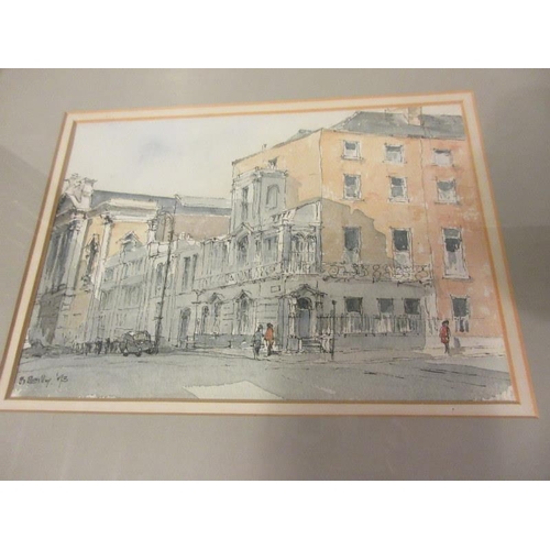 238 - B.K. Reilly,
No. 1 Merrion Square, Dublin,
Watercolour,
Signed and dated 1973,
Overall size 32cm x 3... 