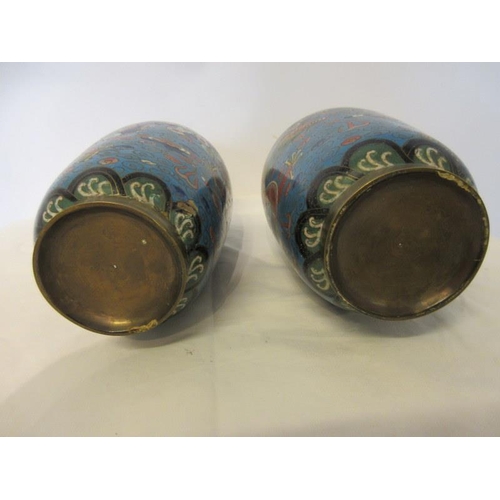 241 - A pair of antique Cloisionne vase. H. 25cm approx.