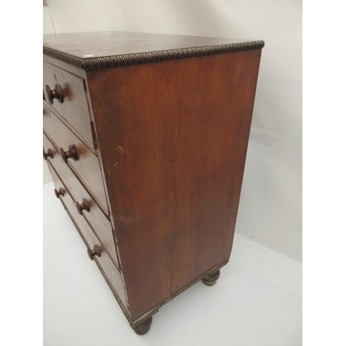 36 - Antique mahogany chest of drawers in need of restoration. (see photos) Height 107cm, W. 106cm, D. 50... 