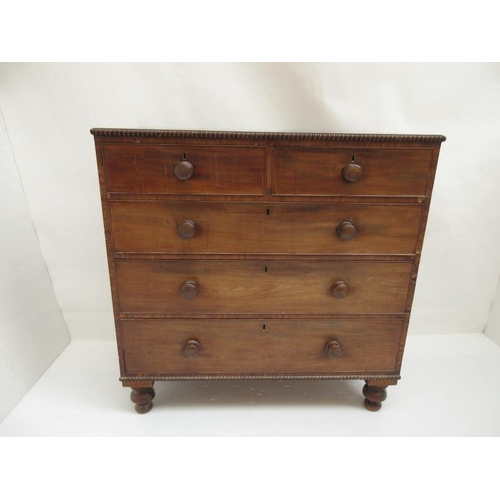 36 - Antique mahogany chest of drawers in need of restoration. (see photos) Height 107cm, W. 106cm, D. 50... 