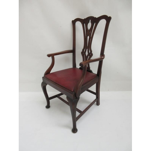 40 - Chippendale design mahogany desk or carver chair.