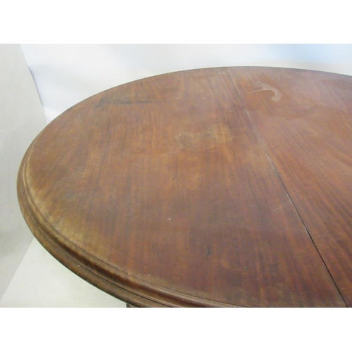 59 - A good early 19th century mahogany dining table, the oval shaped top supported on four nicely turned... 