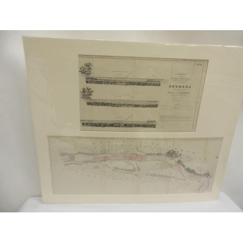 87 - Survey of River Shannon, 1838.
Leitrim (Plan & Sections of the Shoals), Drumsna (Plan & Sections of ... 