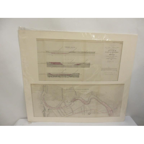 87 - Survey of River Shannon, 1838.
Leitrim (Plan & Sections of the Shoals), Drumsna (Plan & Sections of ... 