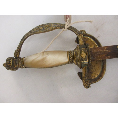 214 - Antique decorative French sword, (part scabbard).