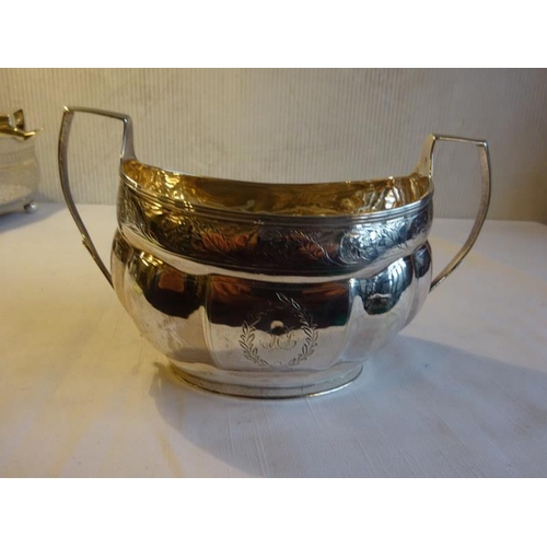 428 - Silver sugar bowl possibly London 1804. 9 troy ozs.