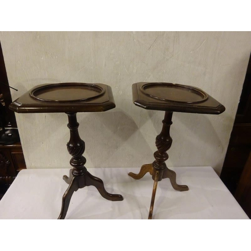 433 - Pair of small mahogany wine tables.