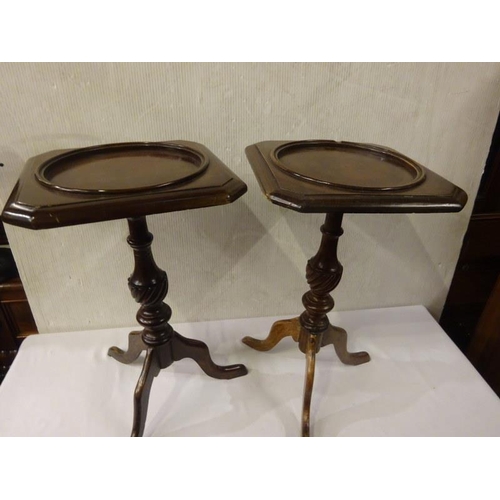 433 - Pair of small mahogany wine tables.