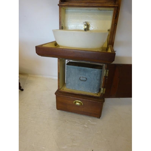 60 - Antique ships washstand. H. 164cm, W. 53cm, D. 22cm approx.