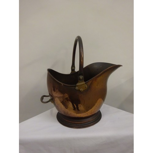 435 - Georgian copper coal helmet.